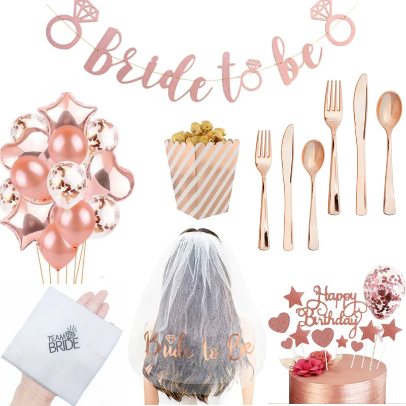 

Свадебная фата, головная повязка для невесты, модель Свадебные Воздушные шары, баннер для невесты, украшение для вечеринки из розового золо...