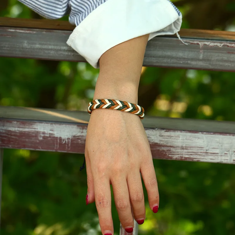 Веревочный браслет для мальчиков и девочек разные цвета Плетеный Регулируемый