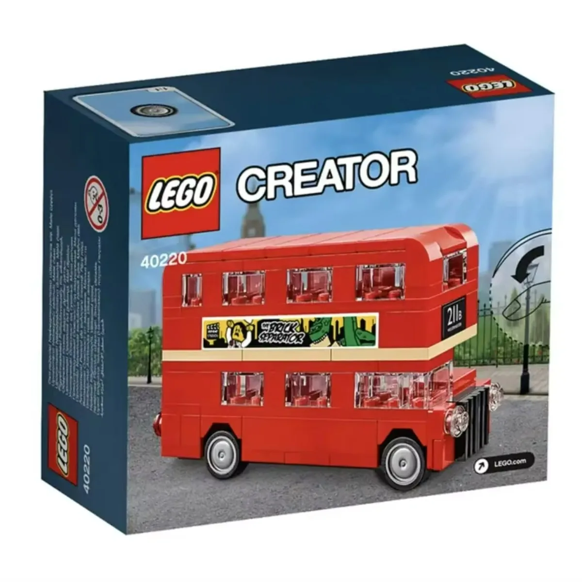 Фото LEGO Creator Double Decker London Bus 40220 Ретро-автобус с поворотными колесами плюс прозрачные окна и световые элементы (118 шт.) №4