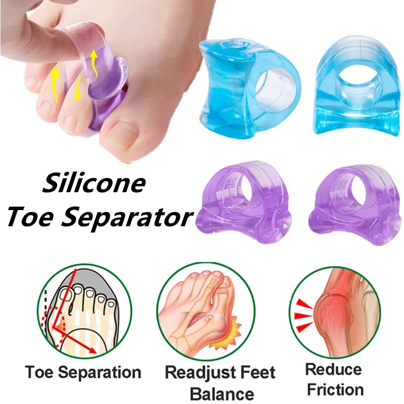 

2 Pcs Ring Type Big Toe Isolator Toe Valgus Correction Care Device Safe Reuse Finger Separator Pain Relief Foot Care Tool