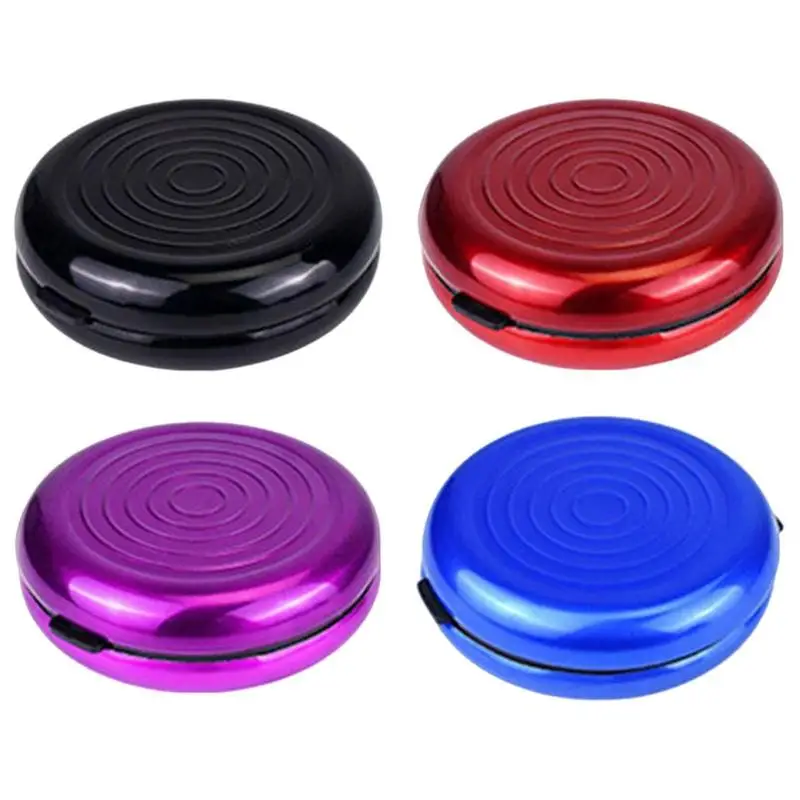 

Mini Euro Round Coin Holder Case Portable Coins Purse Wallet Holders Storage Box Aluminum Alloy Coins Purse Wallet Holder