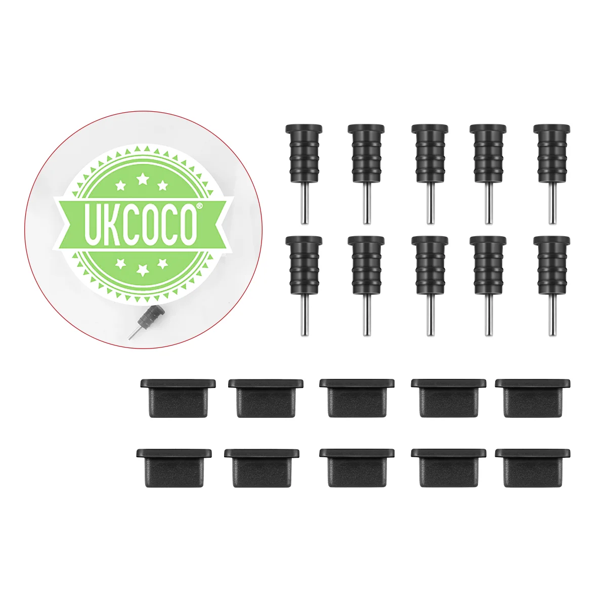 UKCOCO 10 пар защитных чехлов USB Type C силиконовые чехлы для разъемов (черные) заглушки