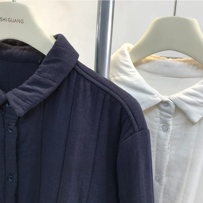 Зимний простой утолщенный утягивающий стеганый хлопковый кардиган с толстым