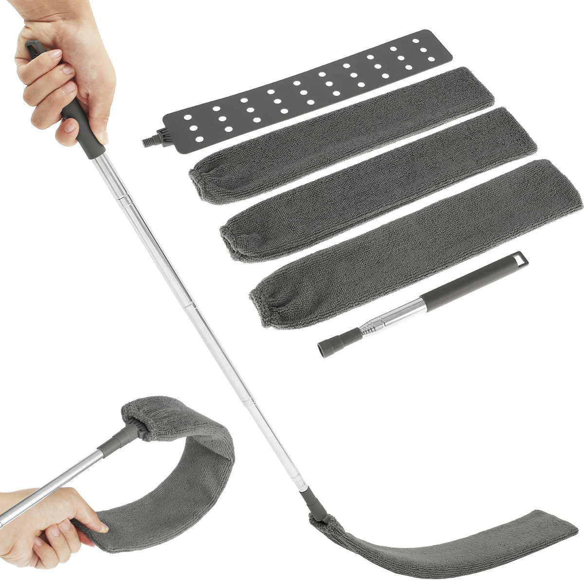 

Gap Dust Cleaner Retractable Microfiber Flexible Long Flat Gap Duster Brushes with Extendable Pole Household Cleaning Tools