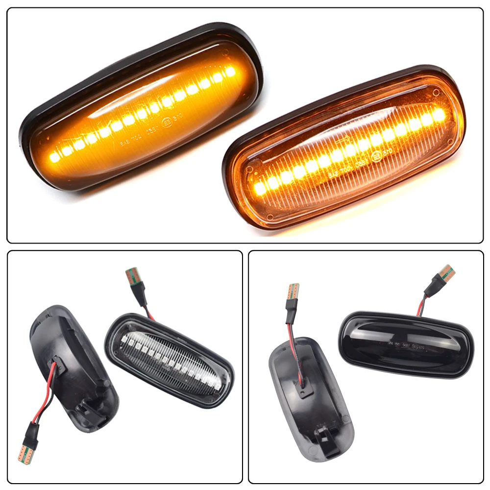 

2Pcs Amber Dynamic Flowing LED Side Marker Light For Land Rover Discovery 2 1999-2004 Defender Freelander 1 2002-2005