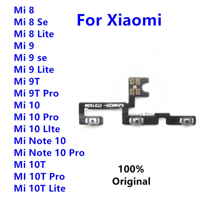 

New Power On Off Volume Side Button Key Flex Cable For Xiaomi Mi 8 9 se Lite / Mi 9T 10T 10 Note 10 Pro Lite Replacement parts