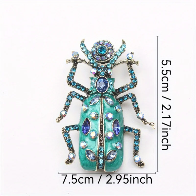 Винтажная эмалированная брошь Scarab женская модная корсажная в форме жука