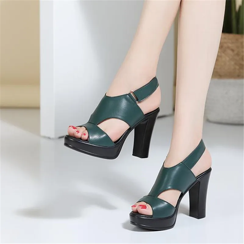 

Летние Стильные европейские и американские пикантные сандалии на одной пуговице 10 см на высоком каблуке и толстом каблуке