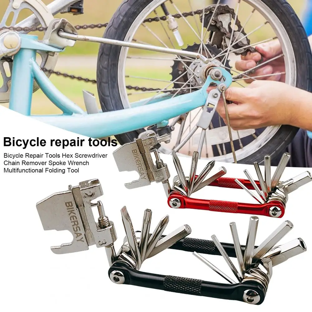 

BIKERSAY Bike Repair Tool 17-In-1 Folding High Strength Bicycle Chain Remover Spoke Wrench Screwdriver Bicycle Repair Tools