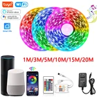 Светодиодная ленсветильник RGB 12 В с Wi-Fi-контроллером, светодиодная лампа 5050, носветильник s 5 м10 м20 м, светодиодная Rgb-лампа, работает с Magic Home Tuya Alexa