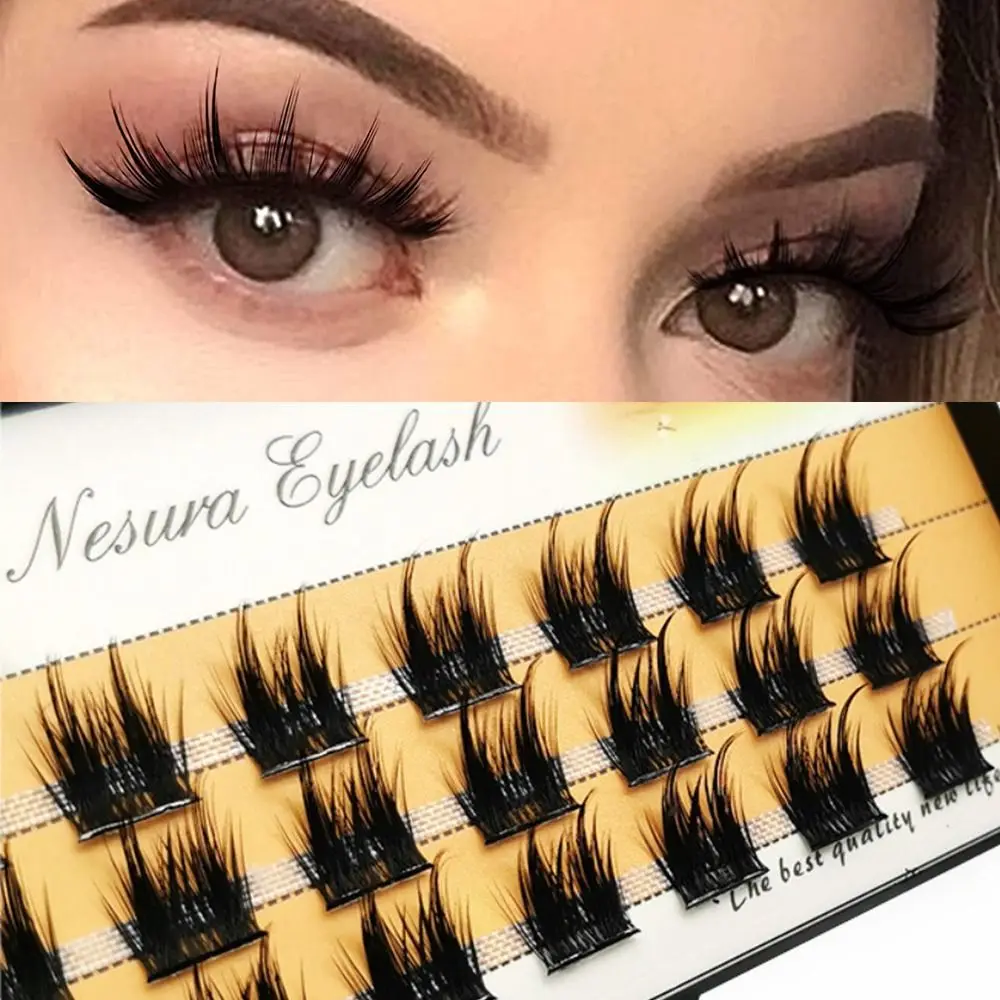

New Individual Segment Lashes Dramatic Thick False Eyelash Natural Litte Devil Cluster Eye Lashes
