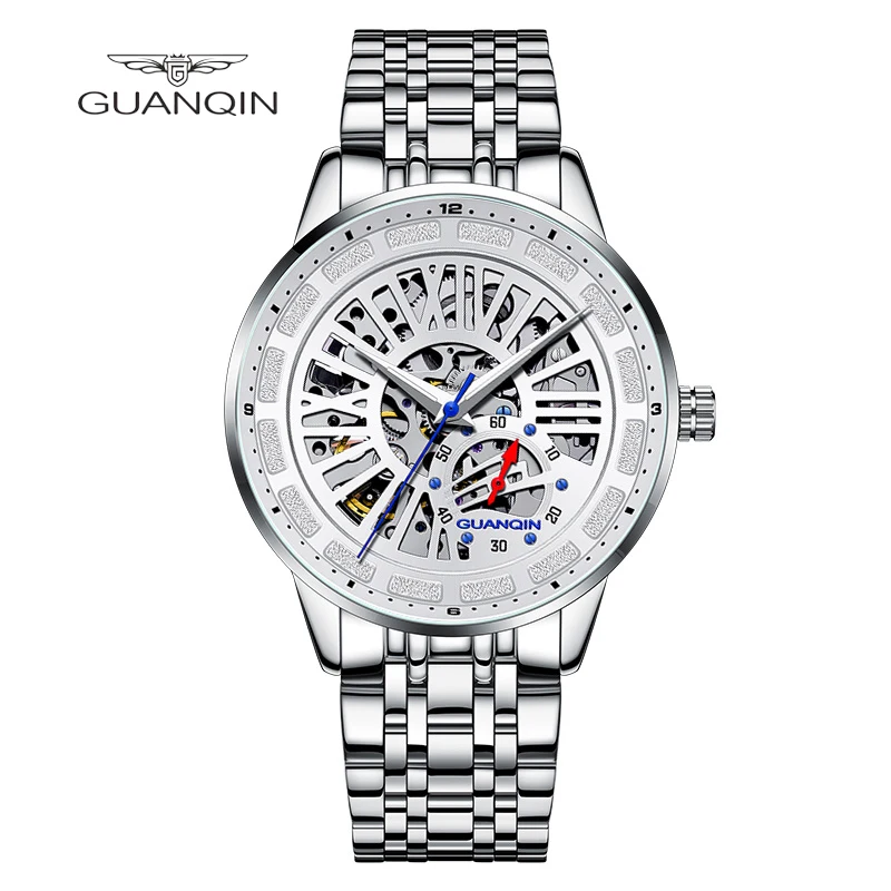 GUANQIN Automatic Mechanical Watch Sapphire Men's Watch Stainless Steel 40MM Dial Luxury Fashion Brand Waterproof Luminous Clock