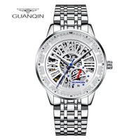 guanqin automatic mechanical watch sapphire mens watch stainless steel 40mm dial luxury fashion brand waterproof luminous clock