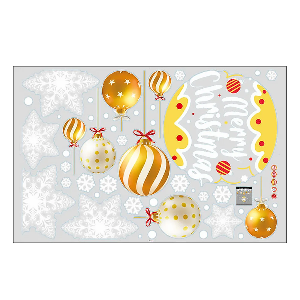 

Window Christmas Cling Xmas Decals Holiday Static Merry Glass Winter Sticker Santa Claus Films Clings Wall Stickers Ornament