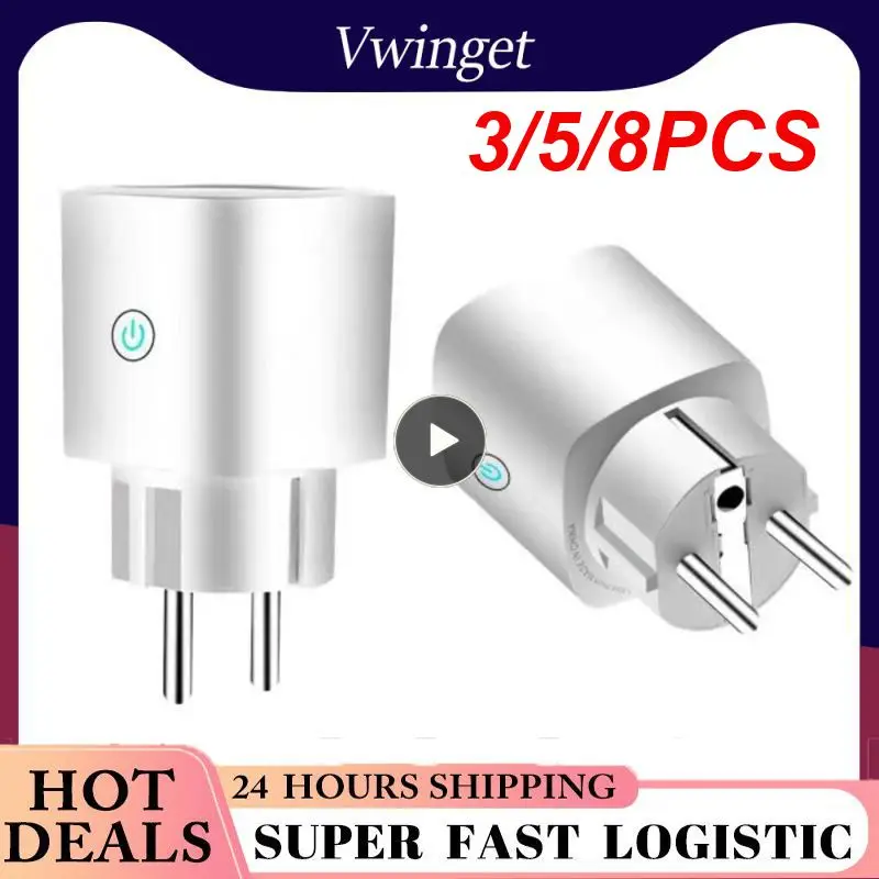 

3/5/8PCS Ac220250v Eu/fr Wifi Smart Plug Eu/fr Standard Timing Smart Socket Remote Control 16a Works With Alexa Google Home