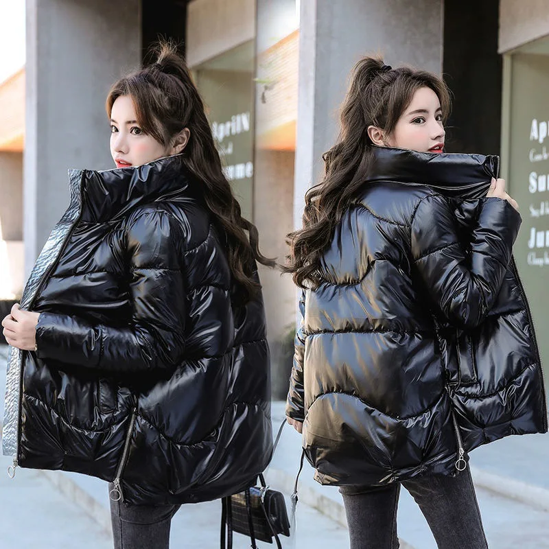 parkas  coats korean fashion 2022 parkas cotton-padded jacket bright wash-free short winter Korean loose cotton coat women