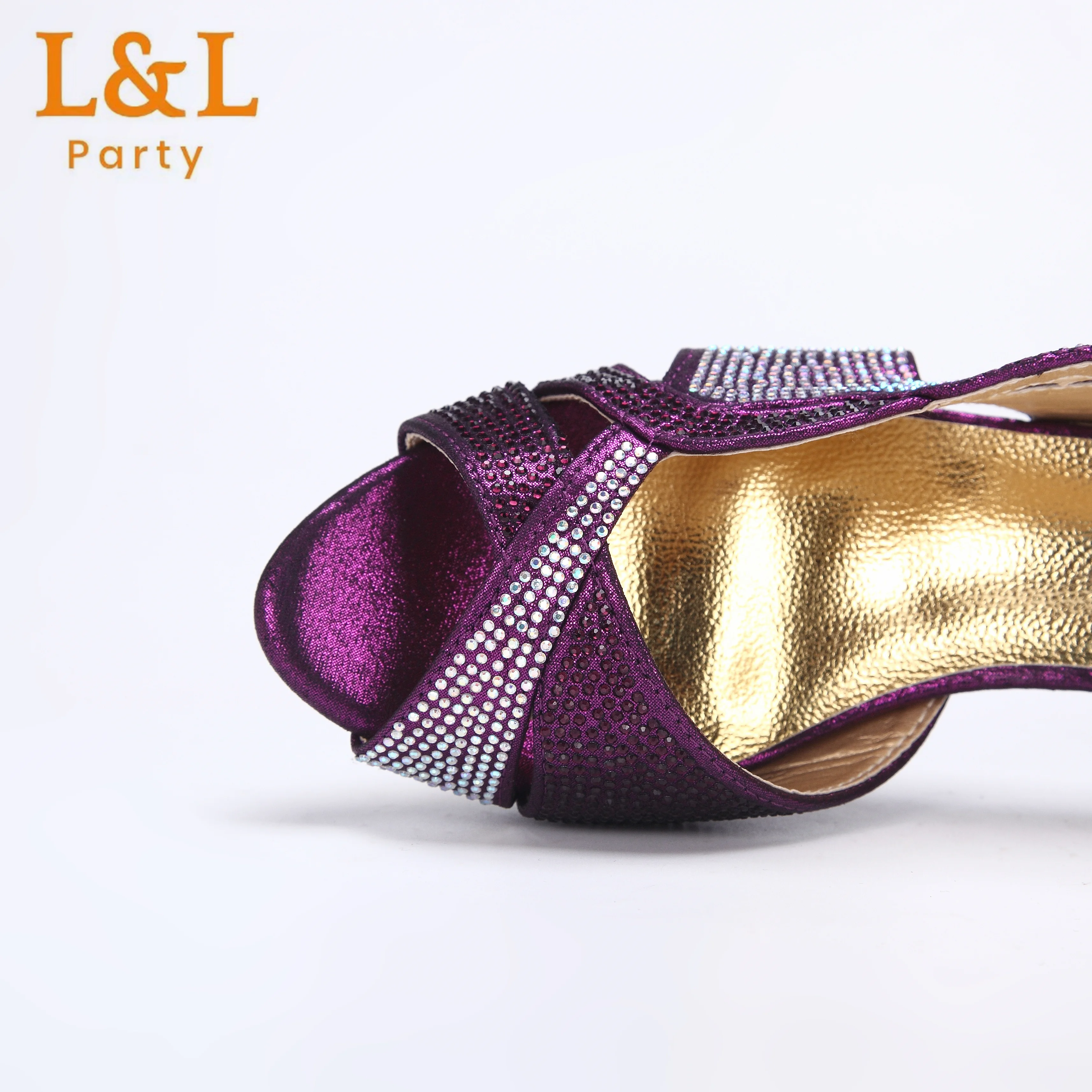 Женские сандалии Hott на высоком каблуке с открытым носком туфли фиолетового цвета