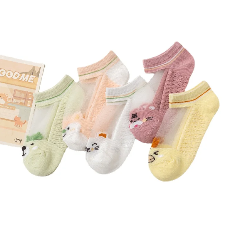 

Socks Summer Breathable Children Short Ankle Cartoon Socks Kids Boy Toddler Cotton Lace Mesh Socks