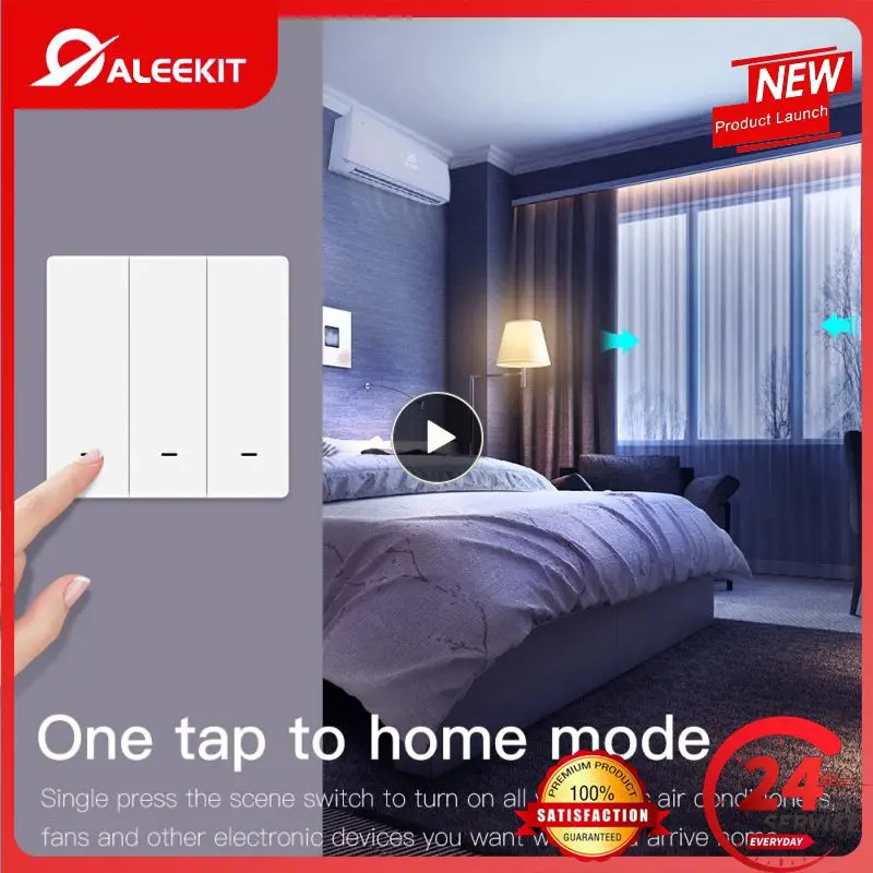 

Кнопочный контроллер Tuya Zigbee, беспроводной переключатель с питанием от аккумулятора для умного дома, 1-8 шт.