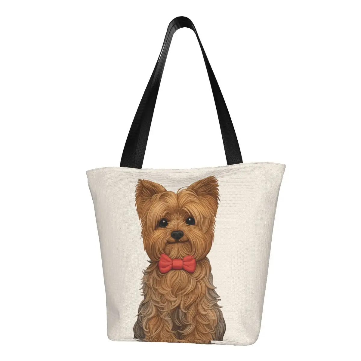 Cute Mini Yorkshire Terrier Shopping Bag Aesthetic Cloth Outdoor Handbag Female Fashion Bags