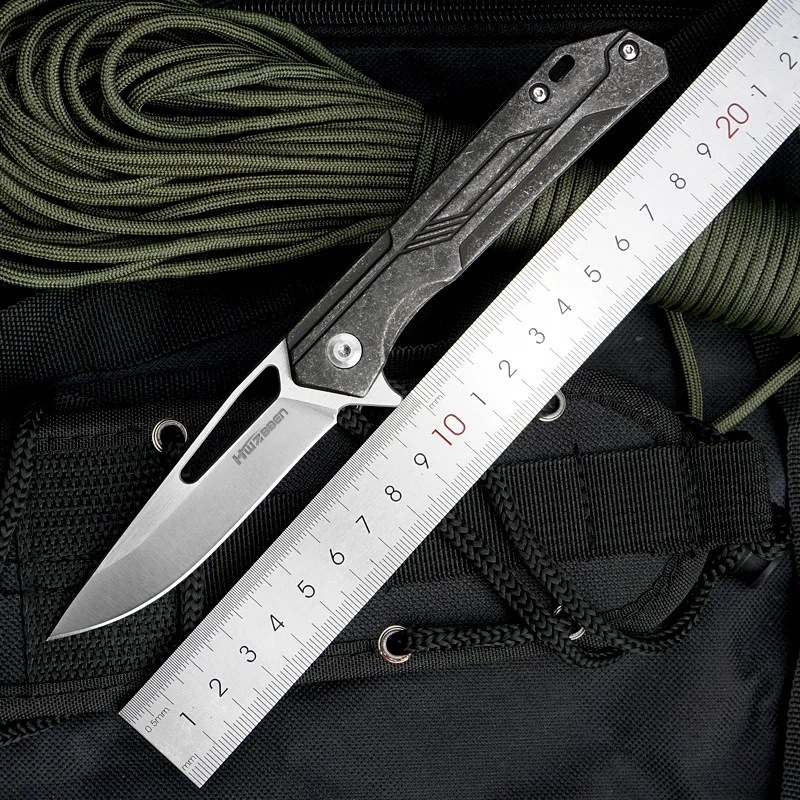 

D2 Steel Folding Knife Stainless Steel Handle Outdoor Camping Survival Utility Tool
