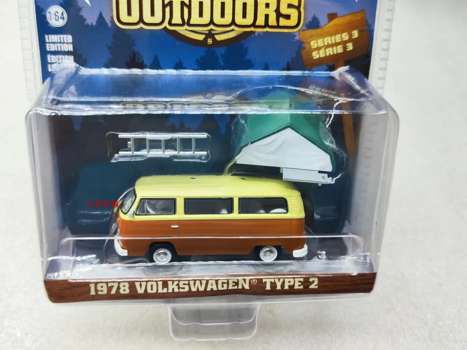 1: 64 1978 Volkswagen T2 van - Camp'otel Автомобильная спальная палатка/Панама коричневый сплав