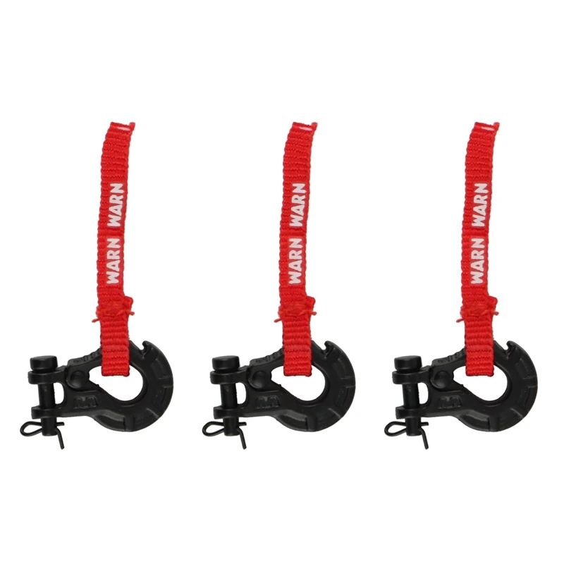 

3X Metal Trailer Hook Winch Hook With Winch Pull Tag Decoration For 1/10 RC Crawler Car Axial SCX10 Traxxas TRX4 Parts
