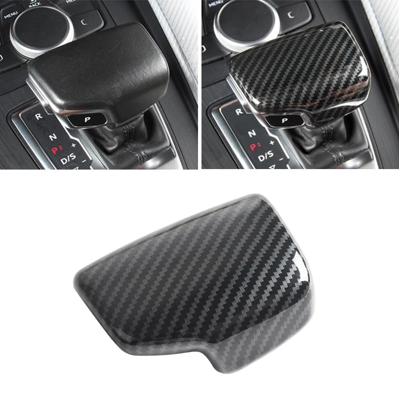 

For A4 B9 / A5 2017 2018 For Q7 2016 2017 2018 only LHD Carbon Texture Interior Gear Shift Knob Head Cover Trim