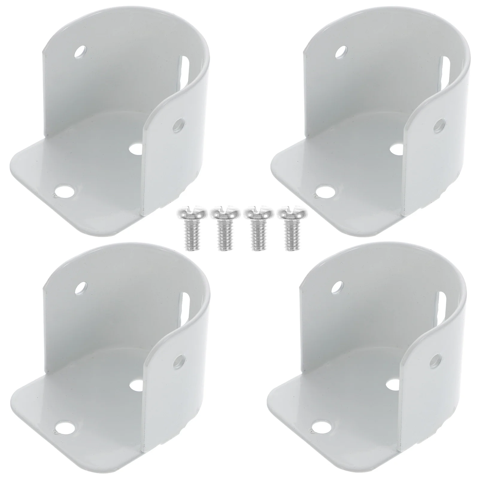 

4 Pcs Single Curtain Rod Brackets Shower Curtain Pole Curtain Rod Hooks Closet Pole Closet Rod End Cap Curtain Brackets