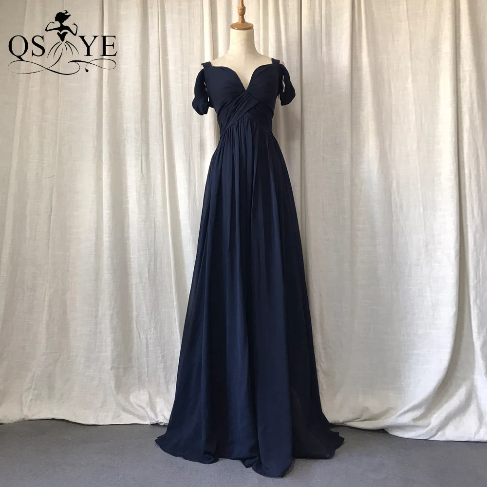 

Темно-синее длинное платье для подружки невесты, кружевной лиф с аппликацией вечерние вечернее шифоновое Платье трапециевидного силуэта с ...