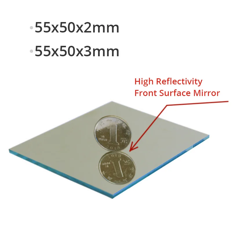 

55x50x2mm Optical First Surface Reflector Projector Mirror DIY Projector Accessories High Reflectivity Front Surface Mirrors