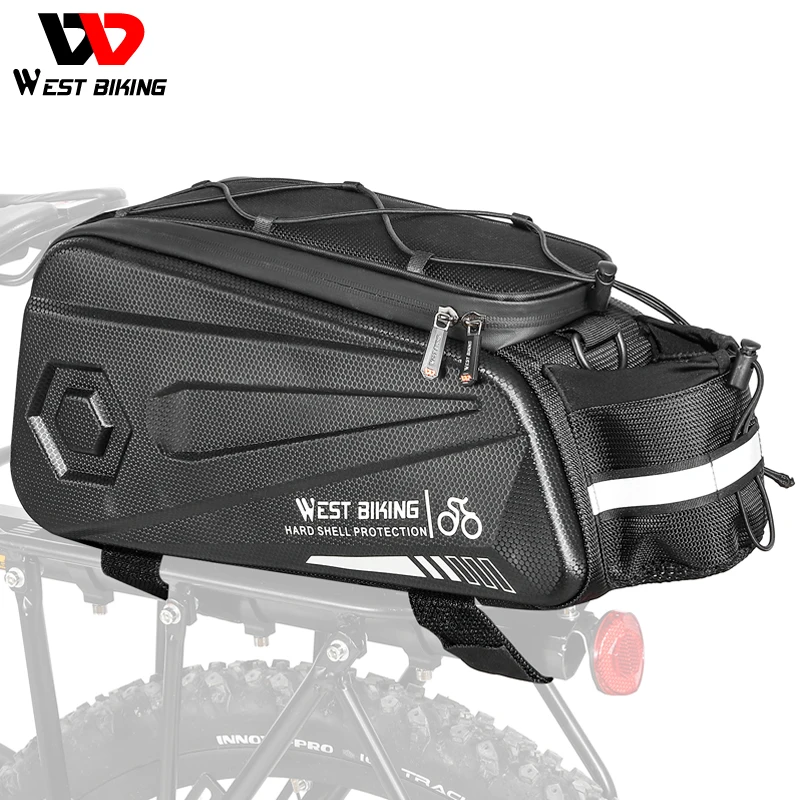

WEST BIKING Waterproof Bicycle Trunk Bag Hard Case Bike Rear Rack Carrier Bag MTB Accessories Multifunctional Cycling Bags