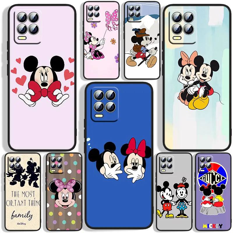 

Cute Mickey Minnie Phone Case For OPPO Realme 5 6i 6s 7 7i(Global) 8 8i Pro 5G Realme Narzo 50A Narzo 50i Black Soft Capa Back
