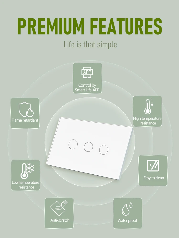 LOGEN US Zigbee Smart Touch Switch 1-позиционный настенный выключатель света Нужен нейтральный