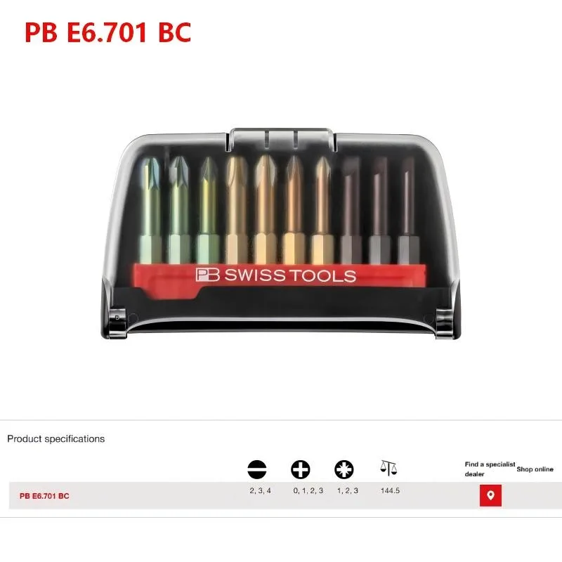 Фото Набор бит PB Swiss Tools Hardened Anti-Camout E6.3 (10 шт.) для обслуживания автомобильной электроники, в кейсе PB E6.700 E6.701 E6.702 №4