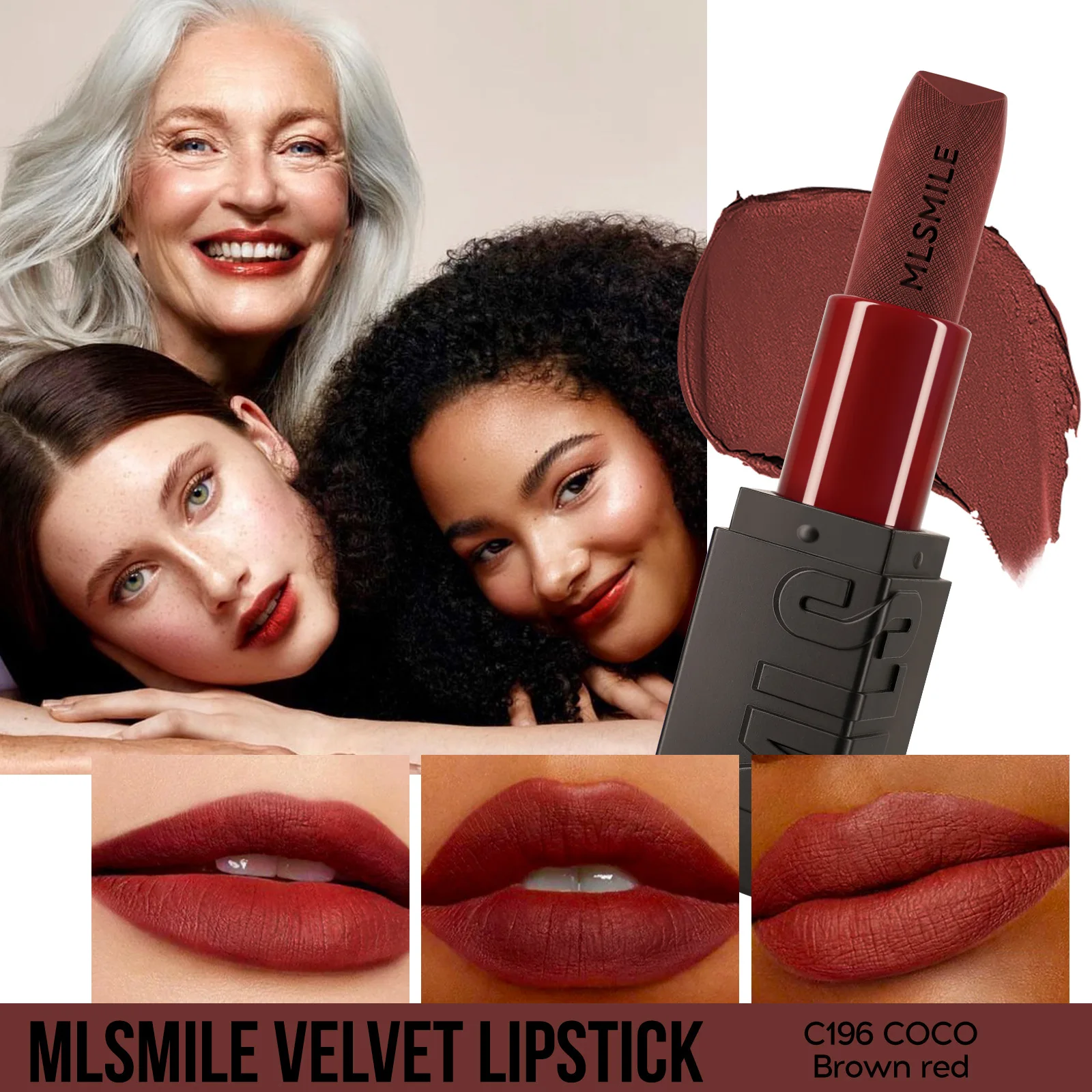 MLSMILE 6 цветов, матовая помада с эффектом бархата, стойкая, водостойкая, увлажняющая, высокопигментированная, для макияжа губ (art.: 3920dbbb637ae) - 3920dbbb637ae