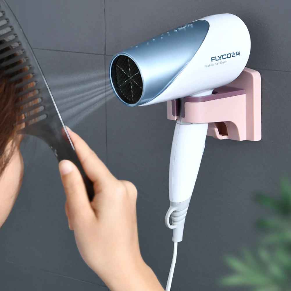 Настенный держатель для фена полка хранения туалета ванной комнаты - купить по