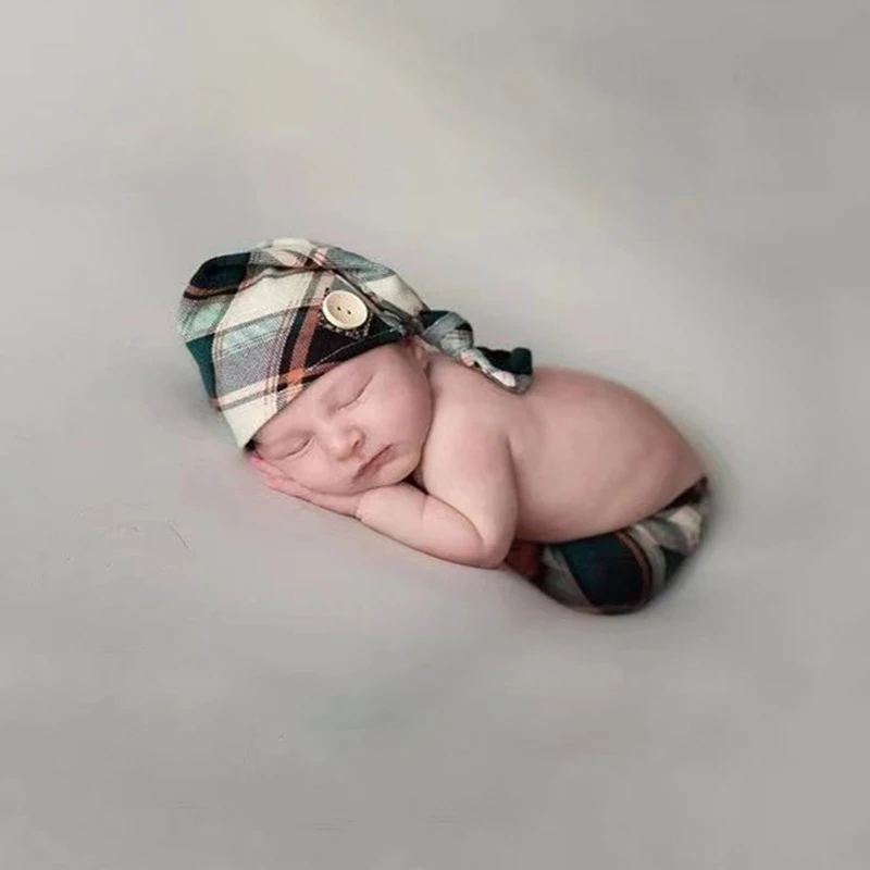 

Newborn Photography Clothing Hat+Pants 2Pcs/Set Studio Baby Boy Photo Props Accessories Infant 0-1Month Shoot Costume Fotografia