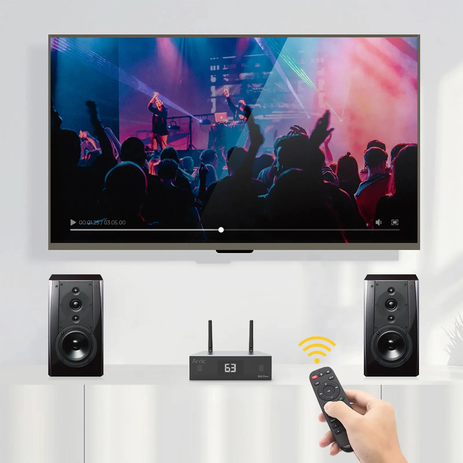 Arylic S50 Pro+ Wi-Fi и AptX HD предусилитель с ESS Sabre Dac AKM ADC Multiroom Airplay Tidal Интернет-радио DLNA QPLAY