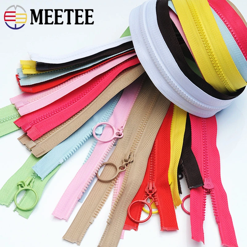 Meetee 10pcs Close-End 25cm/Open-End 60cm 3# Resin Zippers for Bag Coat Jacket Zipper DIY Textile Sewing Zip Garment Accessory | Дом и сад