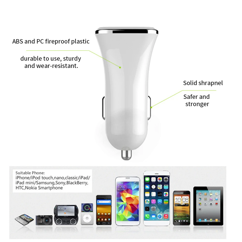 Универсальный адаптер ABS авто 12 В 24 автомобильное зарядное устройство 5 2 4 А