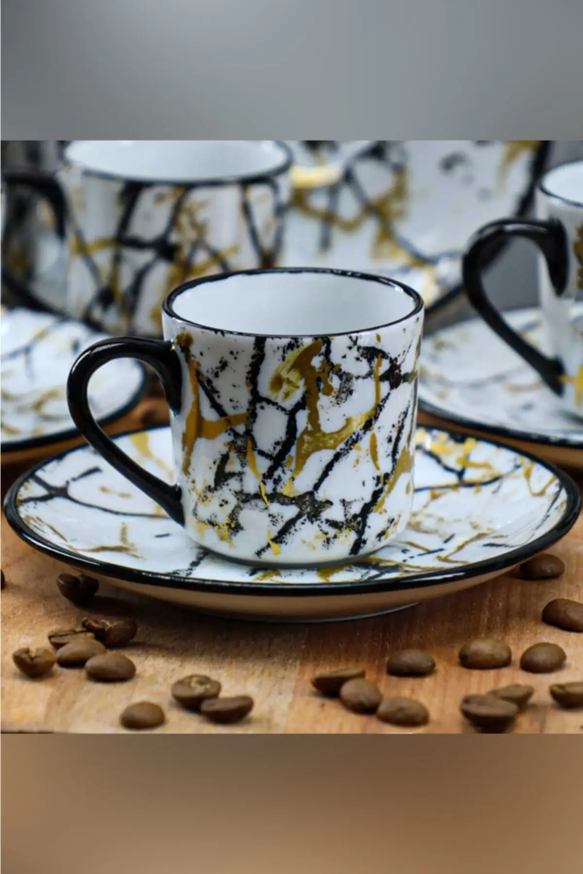 

Marble pattern 12 piece porcelain cup set black coffee cups tea and presentation tableware & kitchen home furniture