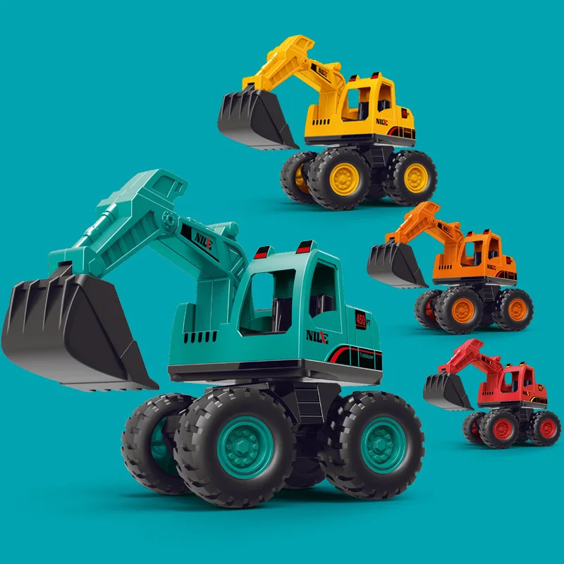 

toy Children's Large Trucks Plastic Engineering Car Dump Truck Crane Excavator Model Inertial Vehicle Car Toys Gift for Kids