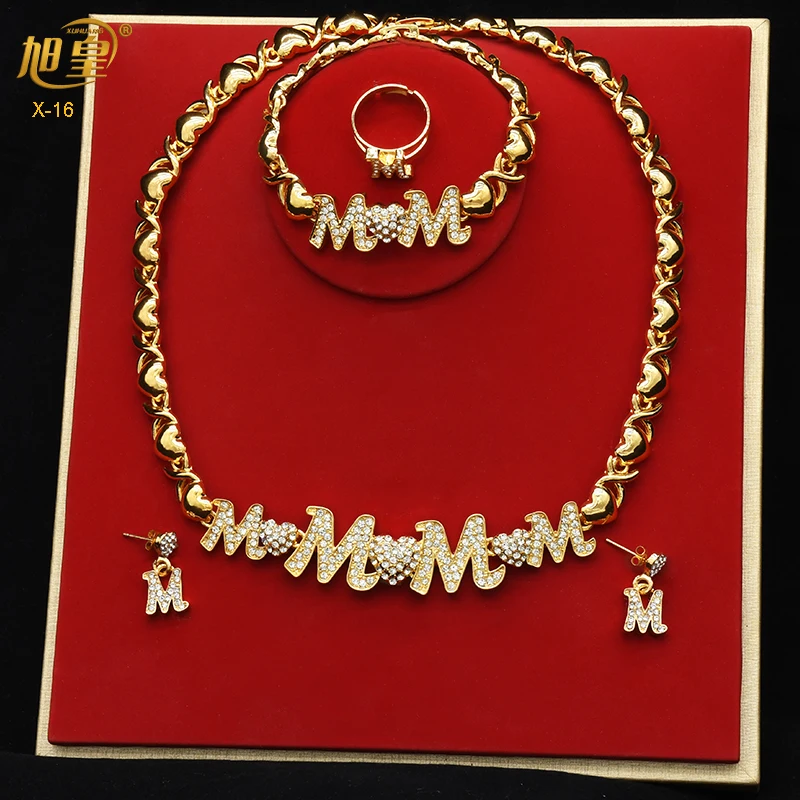 XUHUANG XOXO Женское Ожерелье 18K позолоченное свадебное ожерелье серьги браслет кольцо ювелирные изделия