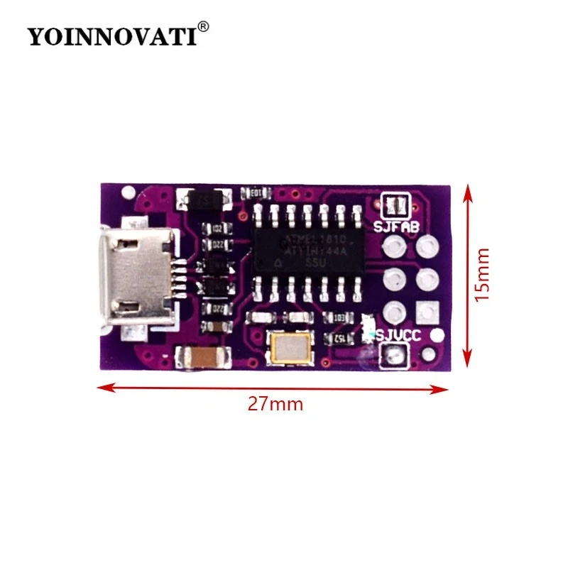 Модуль программатора Micro USB Tiny AVR ISP USBTinyISP для микроконтроллеров ATtiny44, ATTiny45, ATTiny85, 5В, для загрузчика IDE (art.: 3920dbd2838fe) - 3920dbd2838fe