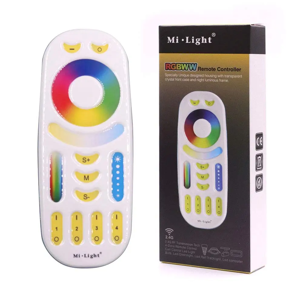 

FUT092 FUT092-B Milight 2.4G 4-Zone LED Wireless RF RGBW/RGBWW Controller Touch Remote for LED Bulbs Downlight Strip