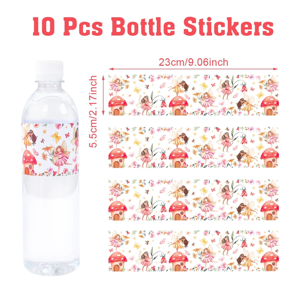 

10/24 шт., наклейки на бутылку цветочной феи, цветочная фея, декор для дня рождения, детские сувениры, подарок, наклейка на бутылку для девочек, детский душ