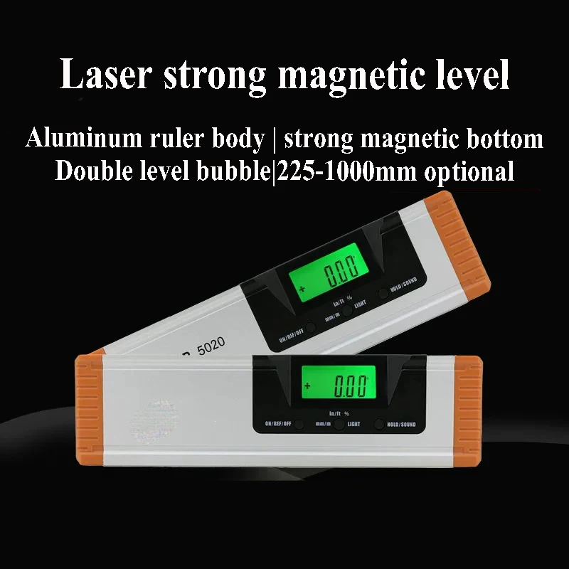 Nível de Espírito do Visor Digital Régua de Ângulo Testador de Inclinação Angular Ímãs Transferidor Nível Digital a Laser Nivel Espiritual de Espírito de Alcance de 360 Graus Nível do Localizador de Ângulo Digital