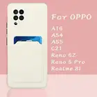 Чехол для карт в Корейском стиле, противоударный мягкий чехол из ТПУ для OPPO A16 A55 чехол для телефона A53S Reno 6Z Realme C21 C20A 8I Reno 5 Pro A55 4G