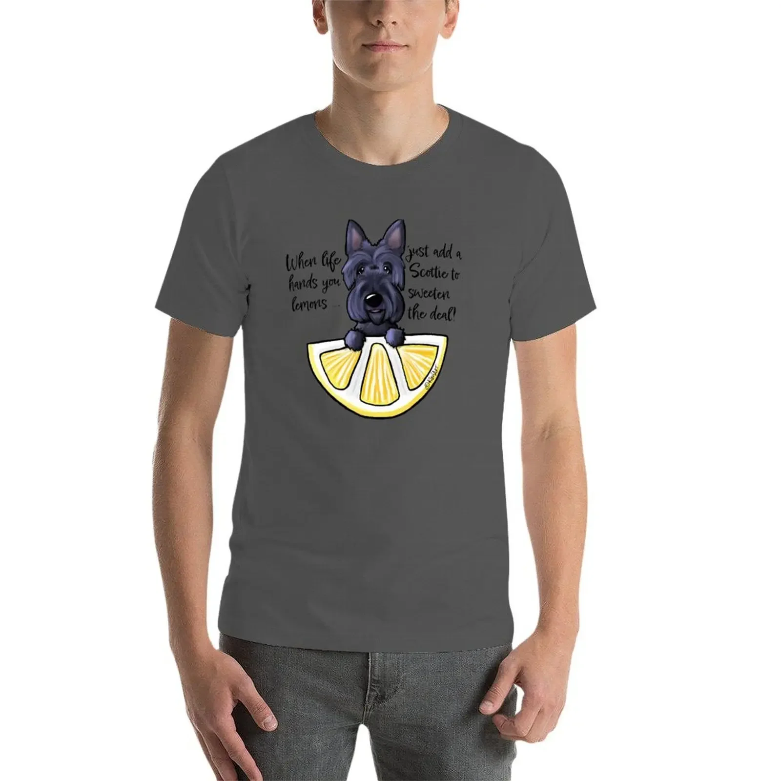 KiniArt Life Lemons Scottie футболка мешковатые рубашки корейская модная большого размера